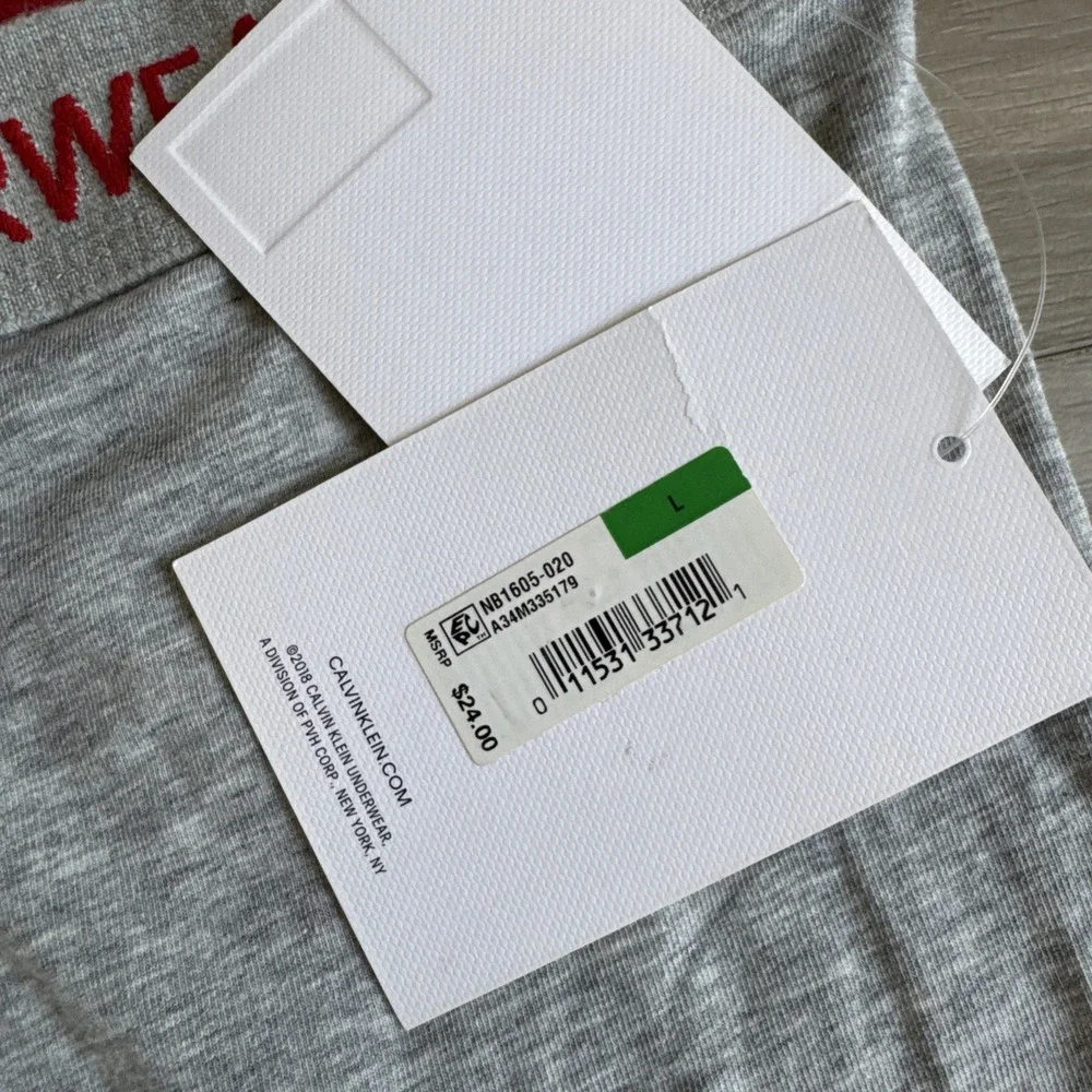 Calvin Klein Monogram Boxer Brief Underwear NWT NEW Grey Red Men's Large